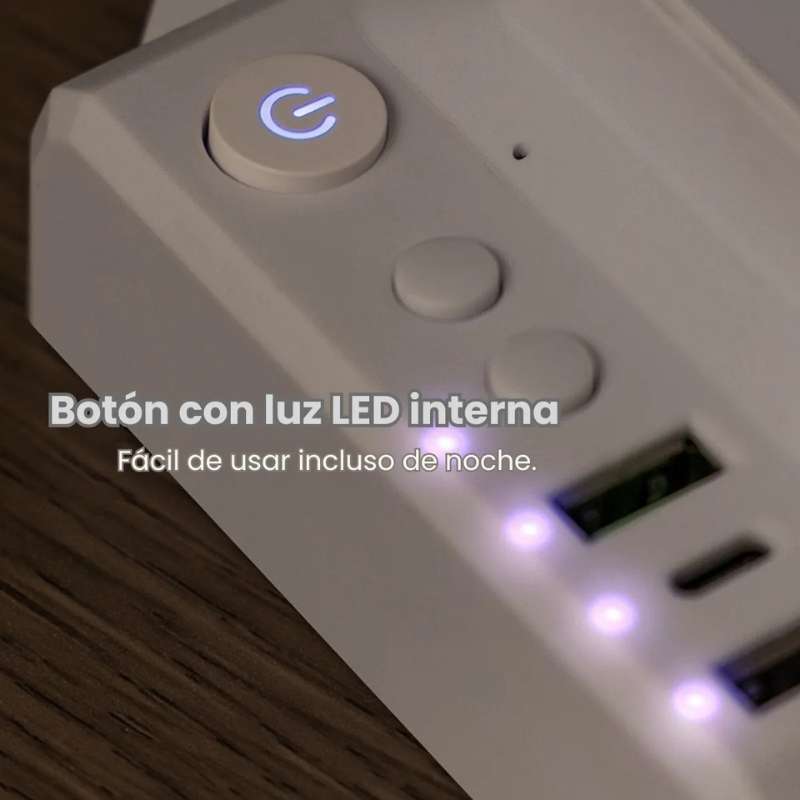 Alargue vertical multifunción con lámpara LED 12 tomas - Image 7