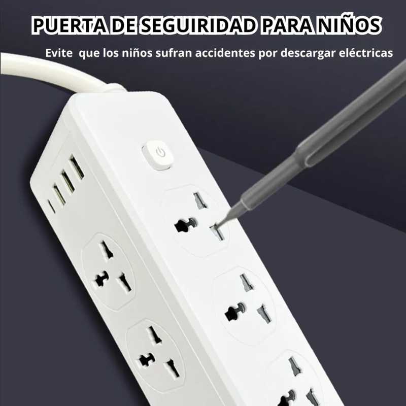Zapatilla alargue doble cara 8 tomas con 3 USB y 1 Type-C - Image 6
