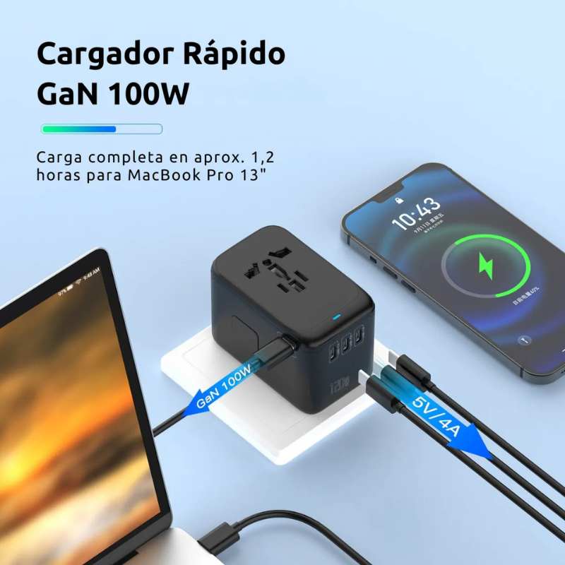 Adaptador Universal 100W PD QC Viaje - Image 6