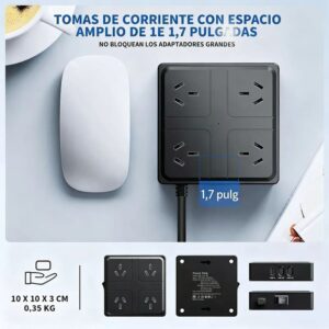 Zapatilla Eléctrica 7 En 1 2500W