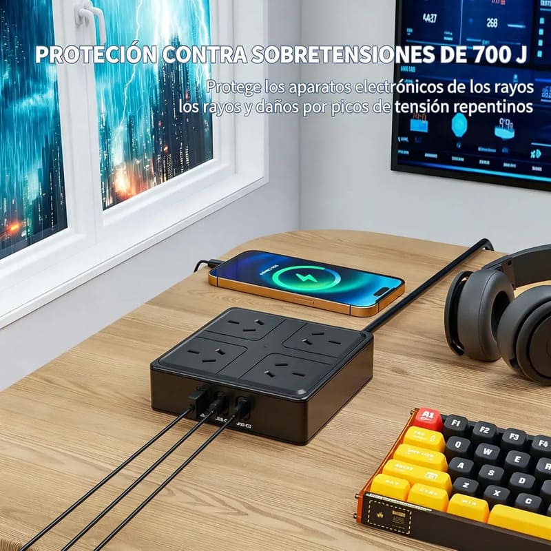 Zapatilla Eléctrica 7 En 1 2500W - Image 3